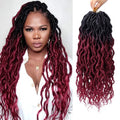 LOSMOEER 6 Packs Faux Locs Crochet Hair 24 Inch Soft Locs Crochet Braid Pre Looped Goddess Locs Crochet Hair for Women Queen Locs Crochet Braids with Curly Ends Synthetic Braiding Hair Extensions