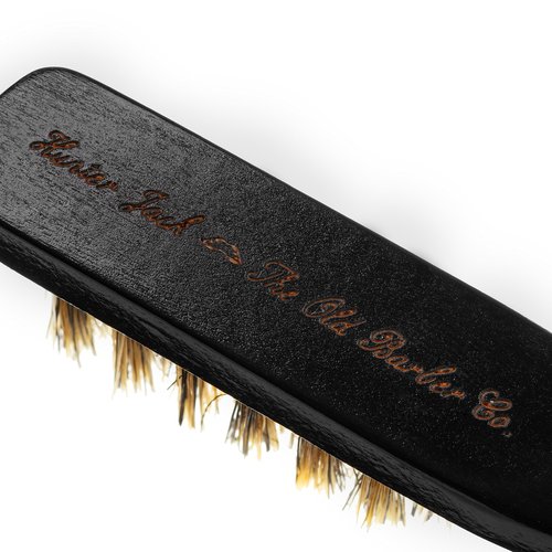 Beard Brush for Men - Natural Boar Bristle Beard Brush Kit - Soft Small Mustache Brush for Men - Premium Travel Grooming Set by Hunter Jack