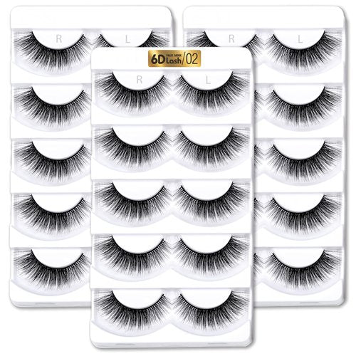 Aillen False Eye Lashes - Strip Lashes,6D Fluffy Volume & Natural Look Fake Eyelashes | Soft Reusable Faux Mink Lashes Pack