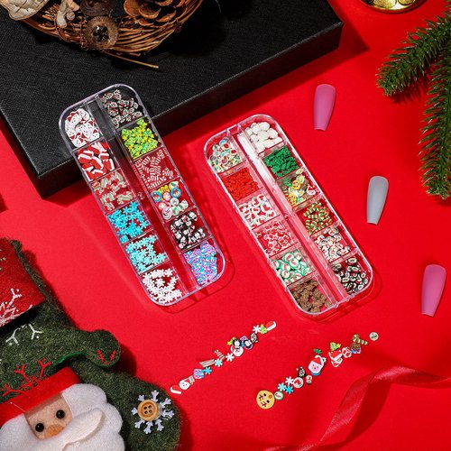 4 Boxes Christmas Glitter Nail Sequins Christmas Glitter for Resin Tumblers 3D Santa Claus Snowflake Elk Decals for Acrylic Nails for DIY Craft Christmas Winter Nail Decorations