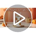 Fall Pumpkin Iced Coffee Glass Cup with Lid & Straw - 18oz Orange