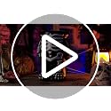 Halloween Skeleton Pumpkin Stand - Water-Resistant Candy & Cake Holder