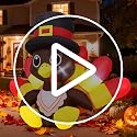 5.4 Ft Thanksgiving Inflatable Turkey with LED Lights for Outdoor Yard Decor