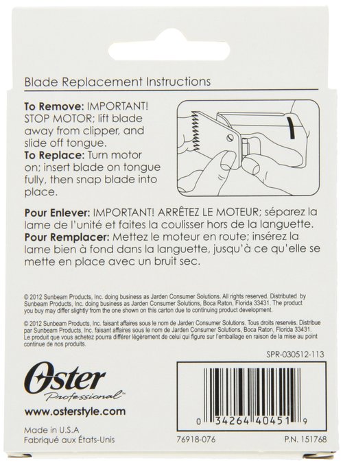 Oster Professional 76918-076 Replacement Blade for Classic 76/Star-Teq/Power-Teq Clippers, Size #1A 1/8" (3.2 mm)