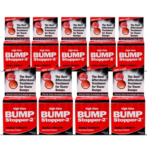 Bump Stopper 2 Double Strength Razor Bump Treatment | Formulated to Relieve Razor Burn | Eliminates Ingrown Hairs | Aftershave for Men - 0.5 OZ (9 Pack)