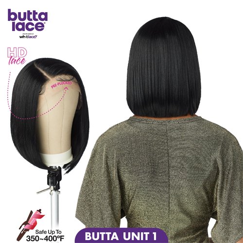 Sensationnel Butta Lace Wigs - Unit 1 Extra Wide 5 Inch Deep Parting Synthetic Preplucked Hairline Glueless Lacefront (1B OFFBLACK)