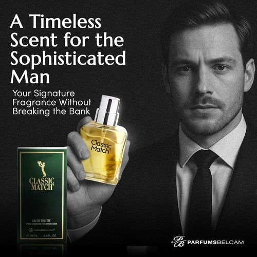 PB ParfumsBelcam Classic Match Green Eau De Toilette Spray for Men - Fresh Chypre Cologne, 2.5 Fl Oz