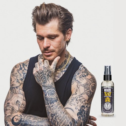 Reuzel Shine Tattoo Spray - Brightens Tattoos & Reveals Color | Fast Absorbing, Vegan Formula, 3.38 oz