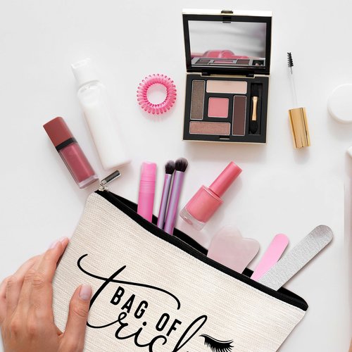 GREOXG Inspirational Makeup Bag, Little Bag Of Tricks Cosmetic Bag, Friendship Gifts for Girls Teens Women Birthday Christmas Graduation-A19