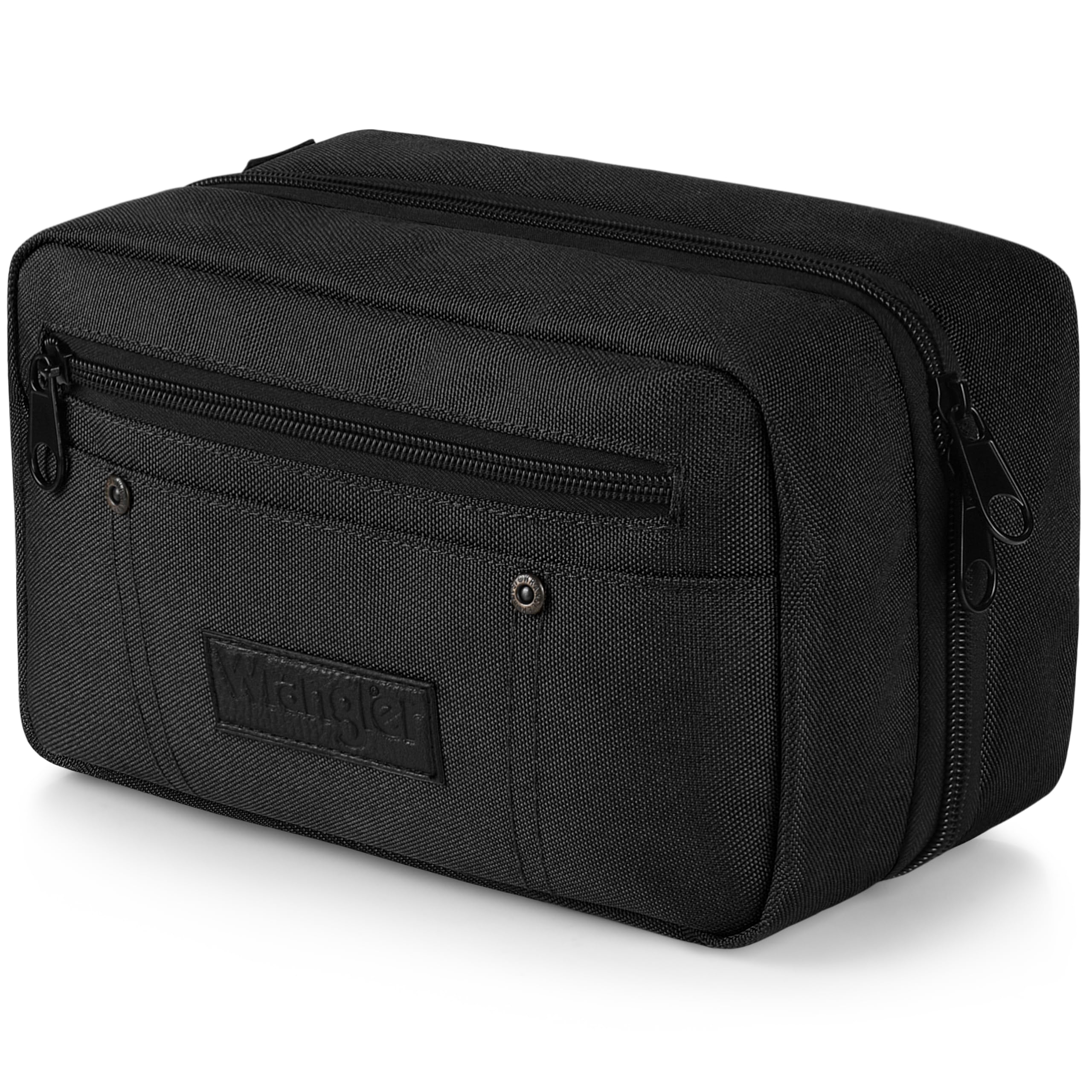 Wrangler Toiletry Bag for Men, Travel Shaving Dopp Kit, Oxford Fabric Tech Kit Bathroom Organizer, Gifts for Men