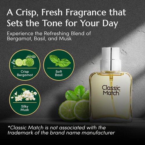PB ParfumsBelcam Classic Match Green Eau De Toilette Spray for Men - Fresh Chypre Cologne, 2.5 Fl Oz
