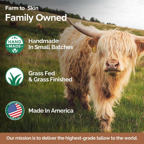 100% Grass-Fed Suet Beef Tallow and Manuka Honey Balm Natural Moisturizer Cream for Face & Body Eczema Relief Cream Moisturizer for Dry Skin Pure Tallow Face Moisturizer for Sensitive Skin