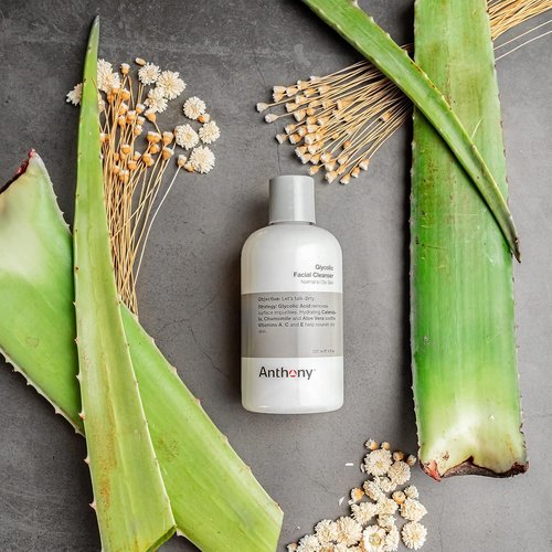 Anthony Glycolic Facial Cleanser - Daily Exfoliating & Hydrating Face Wash for Men | 8 Fl Oz