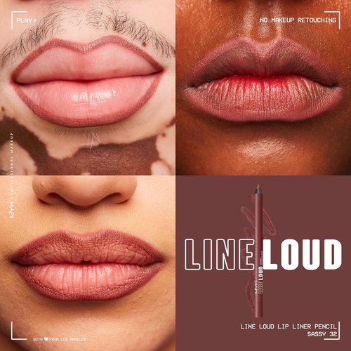 NYX Professional Makeup Line Loud Lip Liner - Longwear, Pigmented Lip Pencil with Jojoba Oil & Vitamin E | Sassy Shade