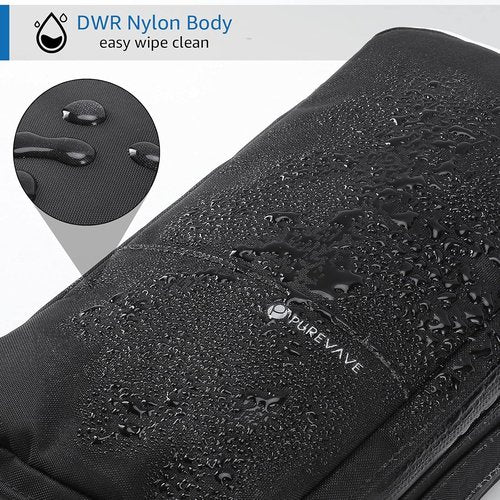 Purevave Compact Men's Toiletry Bag - Waterproof Travel Dopp Kit | Black Hanging Wash Pouch