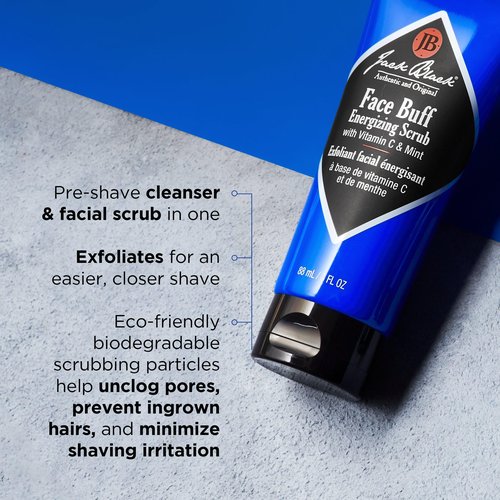 Jack Black Face Buff Energizing Scrub, 3 fl oz - Mens Facial Scrub, Exfoliating Face Wash for Men, Mens Skin Care and Facial Care