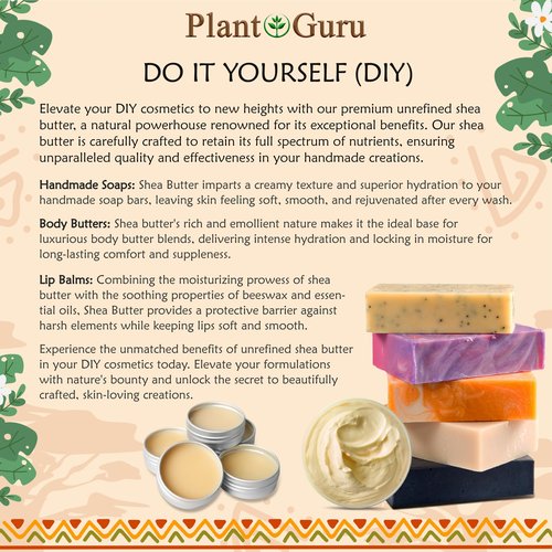Raw African Shea Butter 2 lbs. Bar 100% Pure Natural Unrefined IVORY - Imported From Ghana - Ideal Moisturizer For Dry Skin, Body, Face And Hair Growth. Great For DIY Soap and Lip Balm Making.