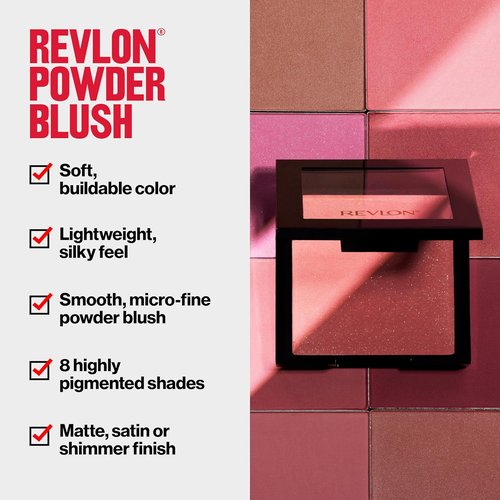 Revlon Powder Blush - High Impact Buildable Color for a Smooth Finish | 028 Apricute, 0.17 oz