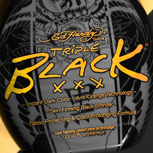Ed Hardy BLACK XXX Instant Dark Color Tanning Lotion, 13.5 oz