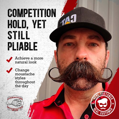 Firehouse Moustache Wax - Made in USA - for Beard & Mustache Shaping - All-Weather, Naturally Scented and Colored Beard Wax (WACKY TACKY, 1 Ounce Tin) - Handmade in Small Batches by John the Fireman