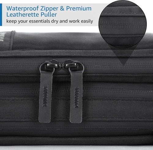 Purevave Compact Men's Toiletry Bag - Waterproof Travel Dopp Kit | Black Hanging Wash Pouch
