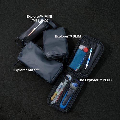 Gravel Mini Hanging Toiletry Bag for Men and Women - Comes in 3 Sizes, Water-Resistant, Durable, Compact, Dopp Kit Travel Toiletry bag (Black)