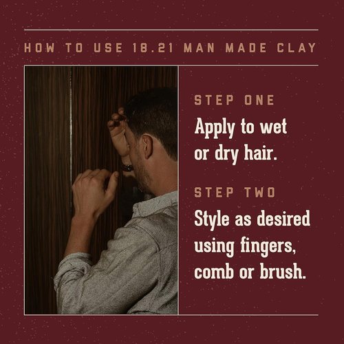 18.21 Man Made Hair Styling Clay - Original Sweet Tobacco Scent, Matte Finish | 2oz Size