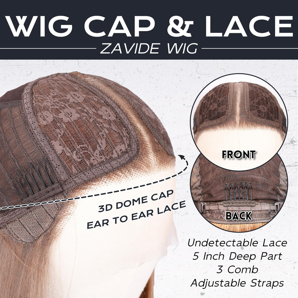 ZAVIDE Honey Blonde Lace Front Wig Body Wave Synthetic Wig Highlight Wigs For Women 180% Density Transparent Lace Frontal Wigs
