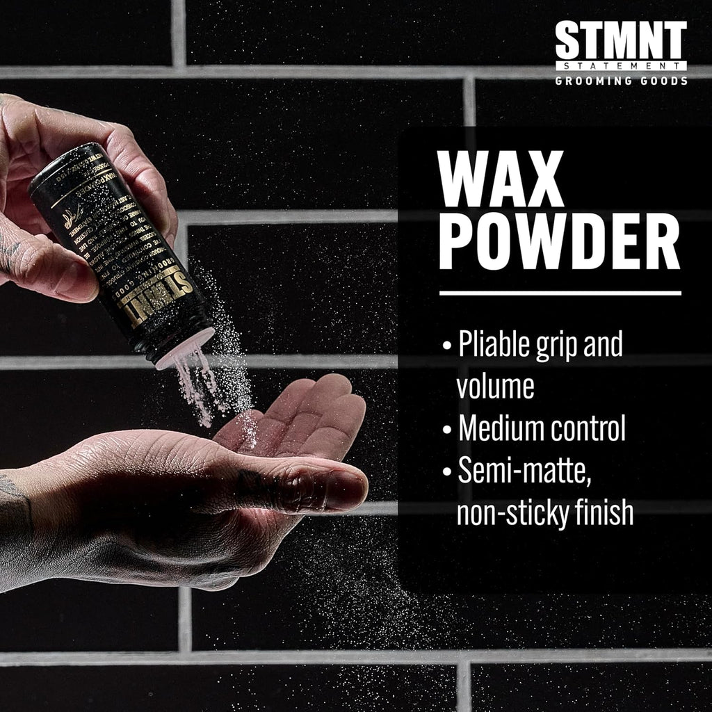 STMNT Grooming Goods Wax Powder - 0.53 oz | Semi-Matte Finish | Added Grip & Volume | Medium Control