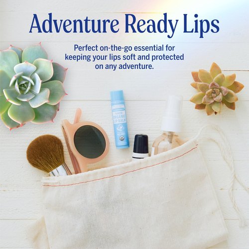 Dr. Bronner’s Organic Lip Balm 6-Pack (.15oz) Natural, Moisturizing, Petroleum-Free Lip Moisturizer with Beeswax & Avocado Oil for Dry Lips, Men & Women - Unscented