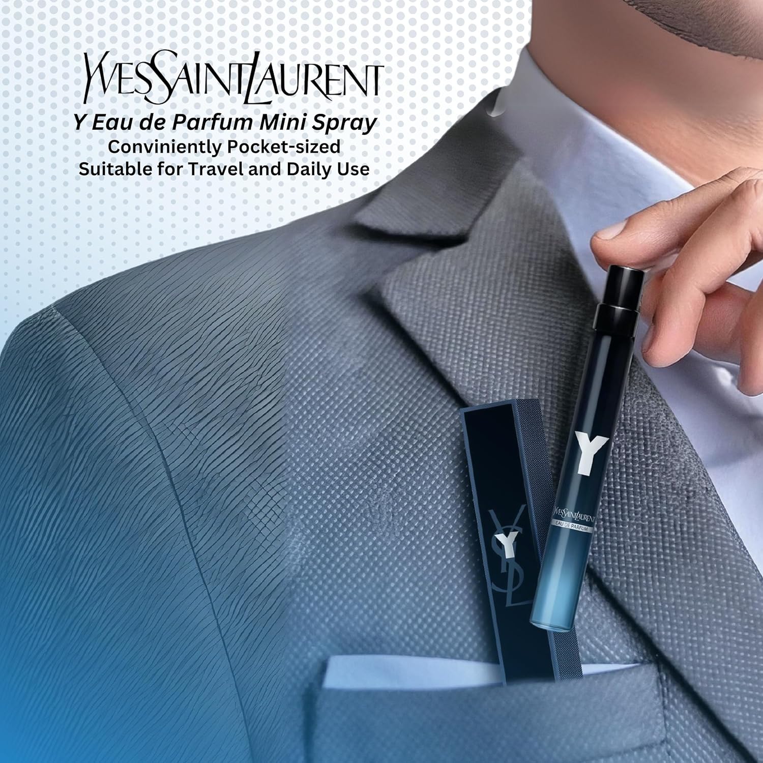 Yves Saint Laurent Y Eau de Parfum Travel Spray - 0.33 oz Refillable Men's Fragrance