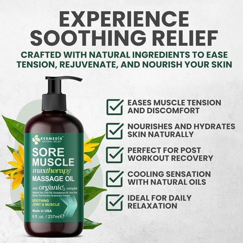 Regine Switzerland Sore Muscle Massage Oil - Deep Relief with Arnica, Eucalyptus & Tea Tree Oil | 2-Pack