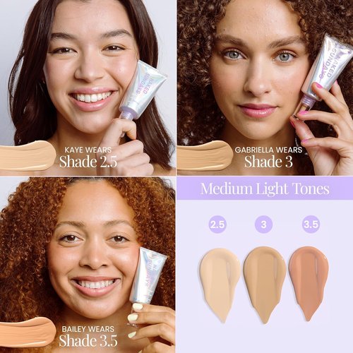 Naked Sundays BeautyScreen Peptide Foundation Tint - SPF 50 Tinted Sunscreen & Skincare Makeup | Lightweight Natural Coverage, 2.5 Light Neutral, 1.01 oz