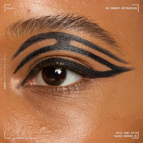 NYX Professional Makeup Epic Inky Stix Eyeliner - Waterproof Cream Gel Formula | 24HR Long-Lasting Wear - 01 Black Screen (Matte Black)