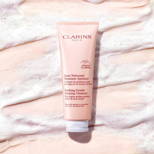 Clarins Soothing Gentle Foaming Face Cleanser - Nourishing Shea Butter for Sensitive Skin | Soap-Free & SLS-Free