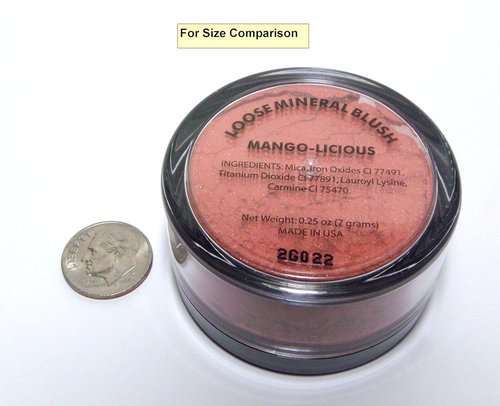 Pure Ziva Loose Mineral Highlighter Blush Powder - Deep Coral Pink Shade, Talc & Paraben Free, 7g