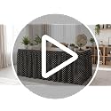 Polka Dot Table Skirt for Teacher Desk - Black & White 72x30 Inches - Elegant Style