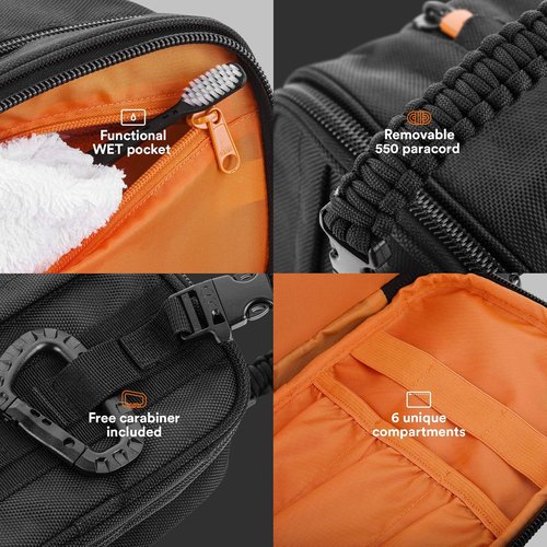 Fitdom Tactical Toiletry Bag - Versatile Dopp Kit for Men | Ideal for Travel & Grooming Essentials