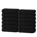 Tens Towels Pack of 12 Washcloths, 12 x 12 Inches, Lighter Weight, Quick to Dry, Super Soft & Absorbent, Gentle Face Towels, Hotel Quality, Perfect for Bathroom, Gym, Spa (Black, 12 Pack)