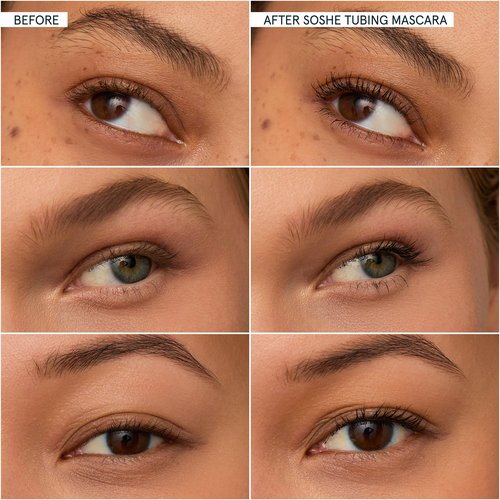SOSHE Beauty - Waterproof Tubing Mascara | Transfer-Proof, Petrolatum Free | Clean, Vegan, Cruelty-Free, Certified Plastic Negative
