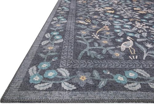 Loloi Rifle Paper Co. Accent Rug - Maison Collection Nightingale Black, 2'3" x 3'9", .19" Pile Height