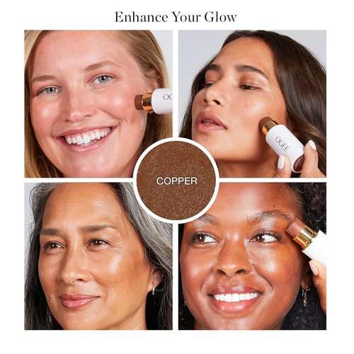 Ogee Sculpted Face Stick - Radiant Cocoa Certified Organic Bronzer & Contour Makeup - Multi-Use Stick