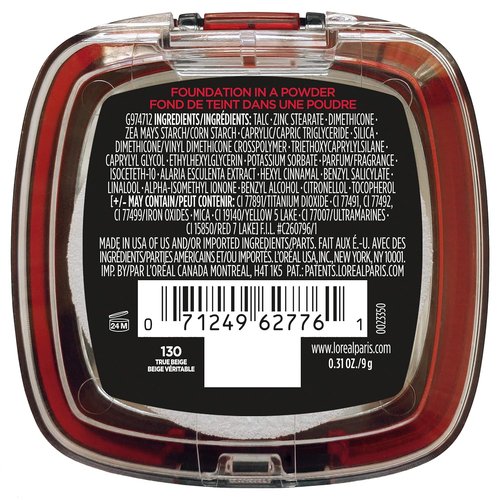 L'Oreal Paris Makeup Infallible Fresh Wear Foundation Powder - Waterproof, 24H Wear, True Beige, 0.31 oz.
