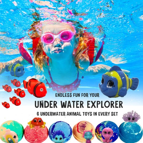 Bath Bombs for Kids with Surprise Inside - Organic, Gentle & Kid Friendly Bubble Bath Fizzies with Toys Inside. Spa Bath Fizz Balls Kit Fizzy Balls w/Rich Bubbles, Easter Gift for Boys, Girls, Kids