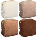 Dansydaisy 4 Pcs Sanitary Napkin Storage Bag Corduroy Period Bag for School Teen Mini Makeup Preppy Cosmetic Wallet Set for Women Teacher Portable First Period Cute Pad Pouch with Zipper
