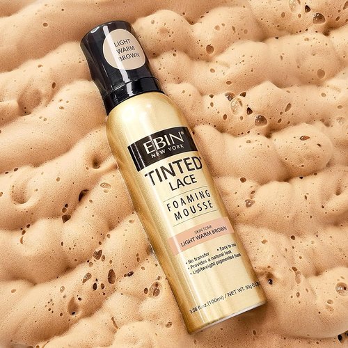EBIN NEW YORK Tinted Lace Foaming Mousse - Light Warm Brown | 3.38oz (100ml) for Flawless Finish