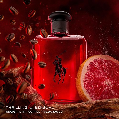 Ralph Lauren Fragrances - Polo Red Eau de Toilette - Men's Woody & Spicy Cologne - Medium Intensity with Grapefruit, Saffron & Redwood