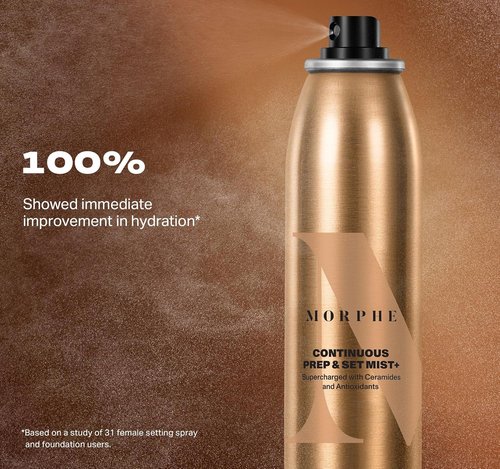 Morphe Jumbo Continuous Prep & Set Face Mist - Hydrating Makeup Setting Spray with Ceramides - 6.5 oz