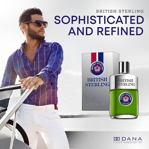 British Sterling Aftershave for Men - Refreshing Scent | 3.8 Oz Bottle