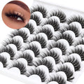 Losha Lashes 14 Pairs Fluffy False Lashes Soft Handmade Fake Eyelashes Vegan Cat Eye Lashes that Like Lash Extensions (P01)
